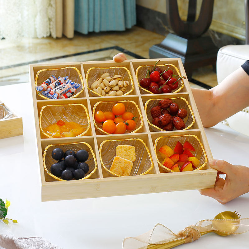 围炉煮茶竹木托盘玻璃水果盘小精致九宫格干果盘零食摆放盘糖果盘,餐饮具,果盆/果盘/果篮,淘宝优惠券,粉丝福利购,淘宝优惠卷
