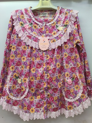 欣琦丝台湾品牌梭织纯棉碎花舒适家居服长袖长裤睡衣22516