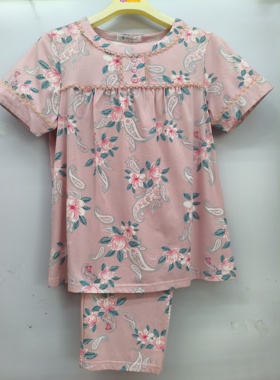 汝斯芬纯棉家居服短袖长裤睡衣121051