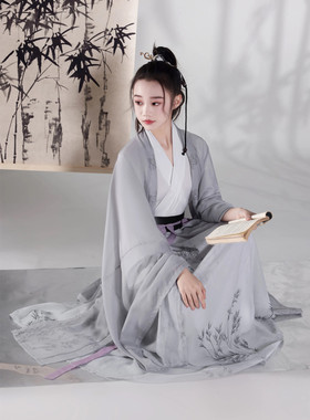 魏晋风汉服战国袍男女同款秦汉齐腰襦裙学生cp仙气飘逸中国风套装