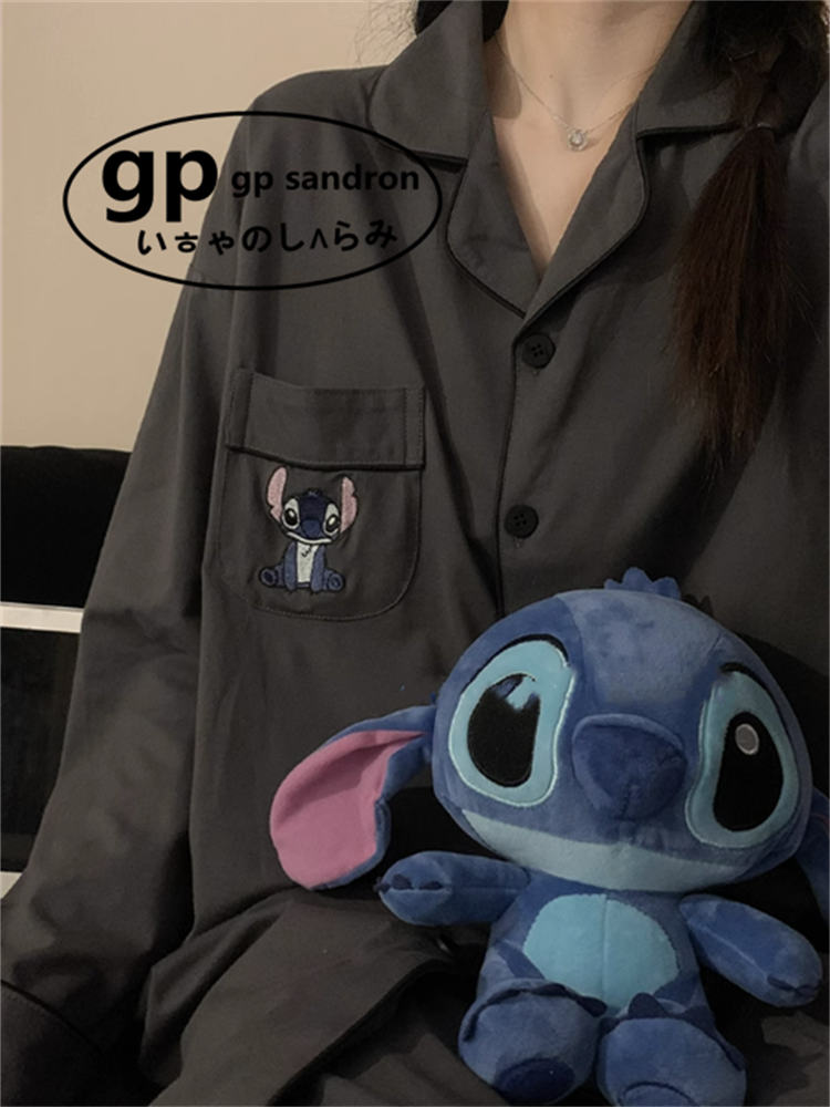 日本gp史迪仔睡衣男士家居服女款