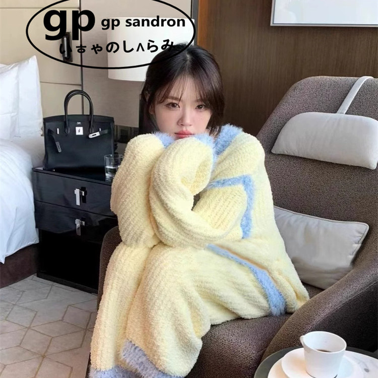 日本小众gp珊瑚绒睡衣女家居服
