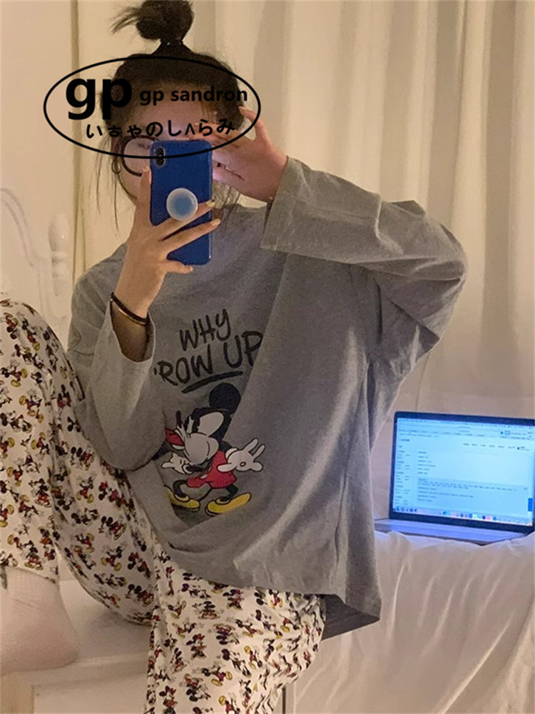 日本gp睡衣女纯棉可爱米奇家居服