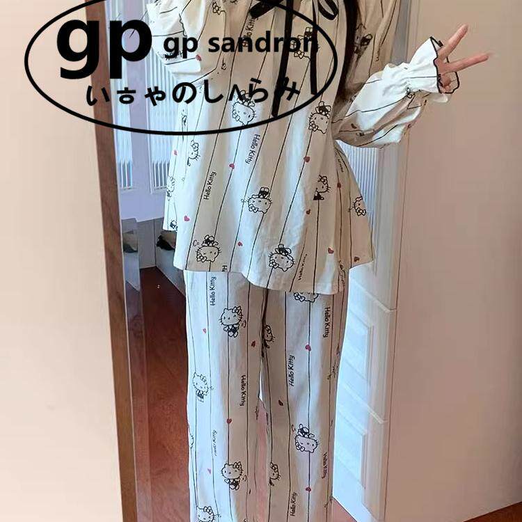 日本gp可爱睡衣女开衫少女家居服