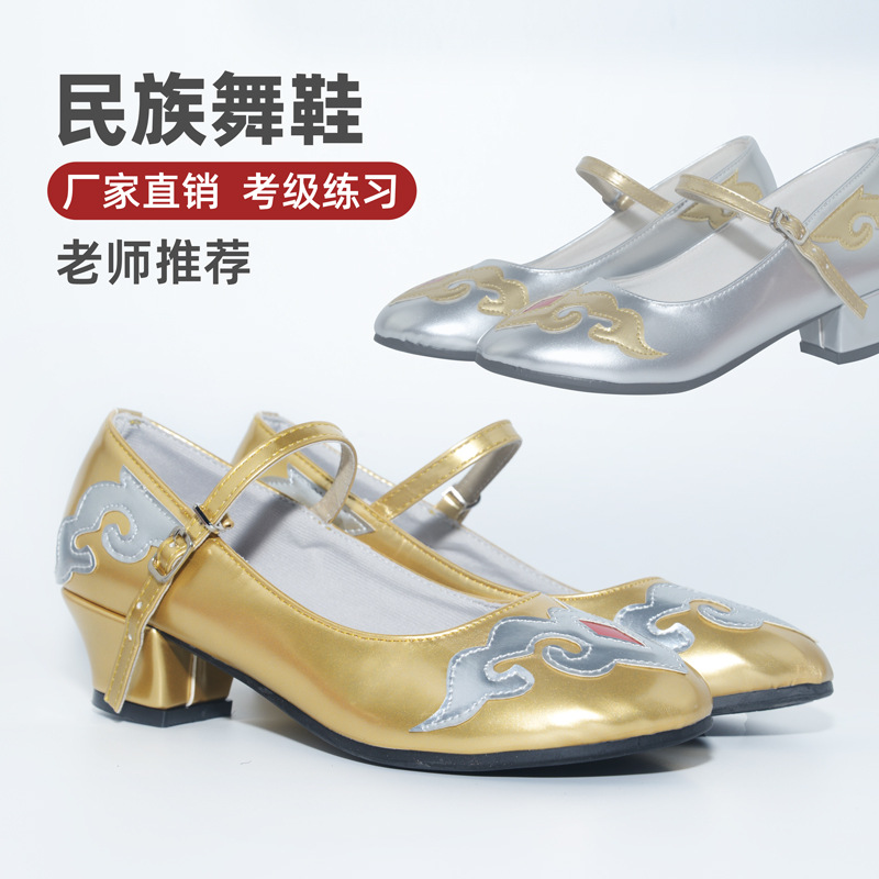 民族舞藏族舞鞋新疆维吾族舞蹈跟鞋子艺考级演出练习摩登性格舞鞋