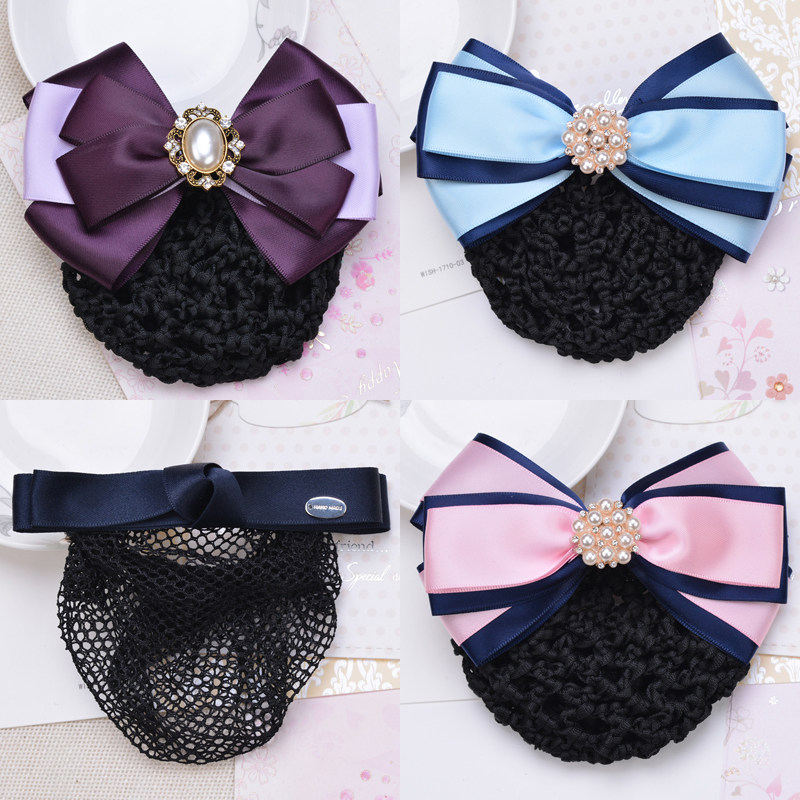 紫色细网头花职业学生发夹