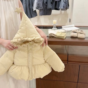 女童冬季加厚棉服2025新款宝宝保暖洋气棉衣公主花苞棉袄外套童装