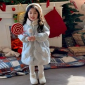 高蓬白鸭绒韩系女宝宝中长款 女童羽绒服冬装 外套2025新款 公主外套