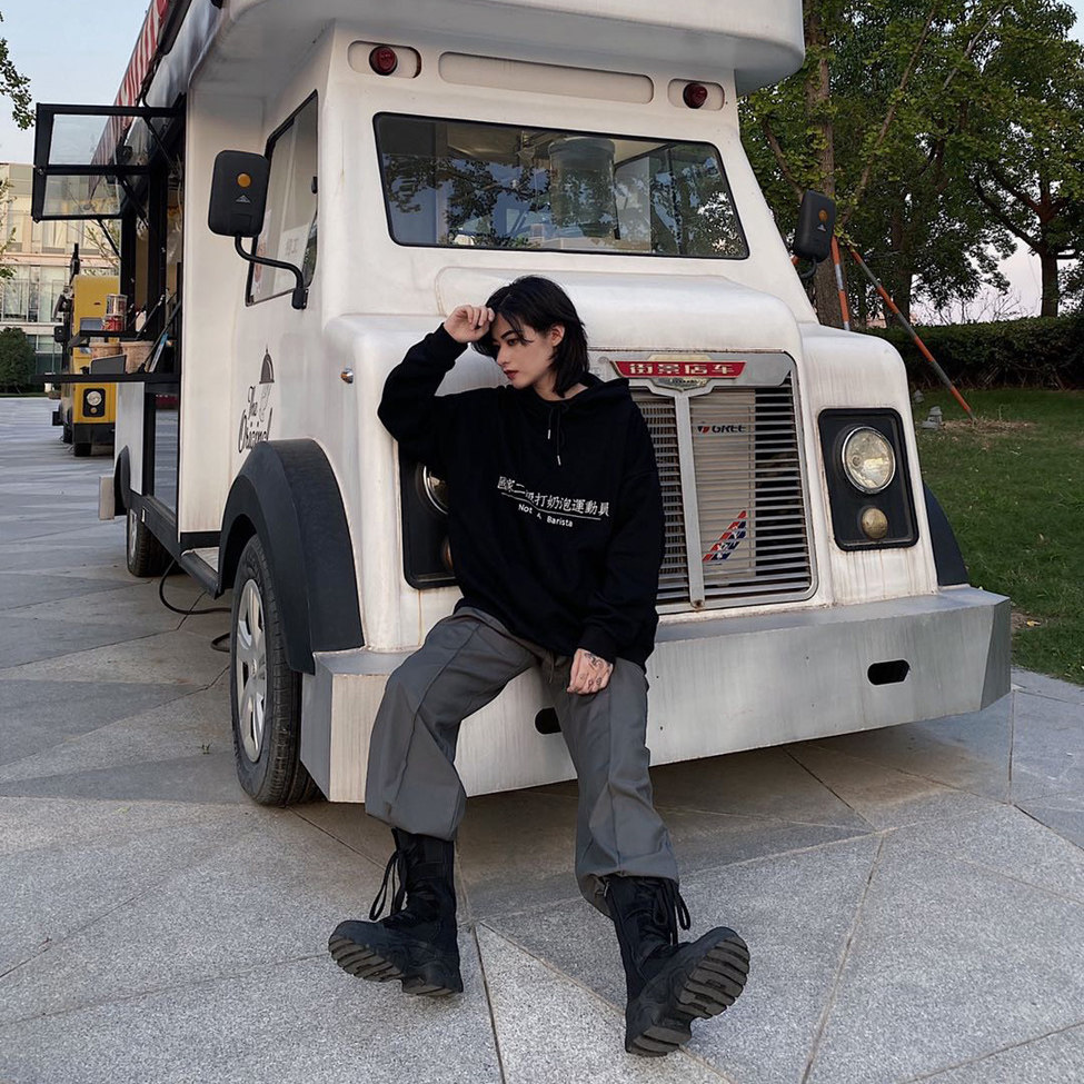 加厚全部过萃咖啡帽衫