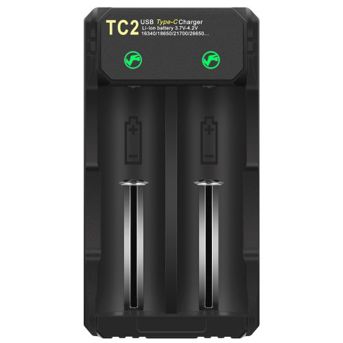 优移18650/21700锂电池3.7 4.2V充电器小风扇快充通用5V2A双26650