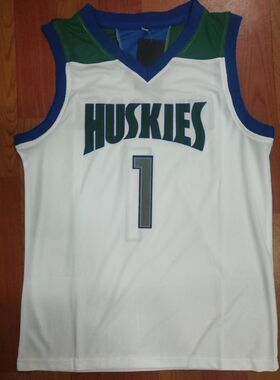 高中1号拉梅洛鲍尔2号朗佐鲍尔白色刺绣速干篮球运动健身美式球衣