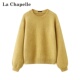 圆领韩式 拉夏贝尔 新款 Chapelle春季 通勤高级感百搭加厚毛衣女
