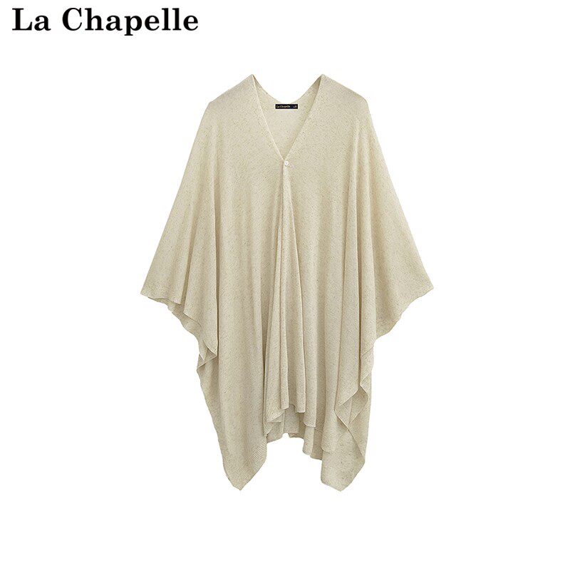 拉夏贝尔/La Chapelle夏季新款纽扣披肩针织衫防晒外搭空调房长衫