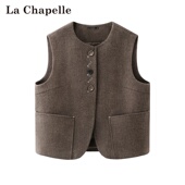 叠穿无袖 拉夏贝尔 马甲女 新款 圆领复古通勤风时尚 Chapelle春季