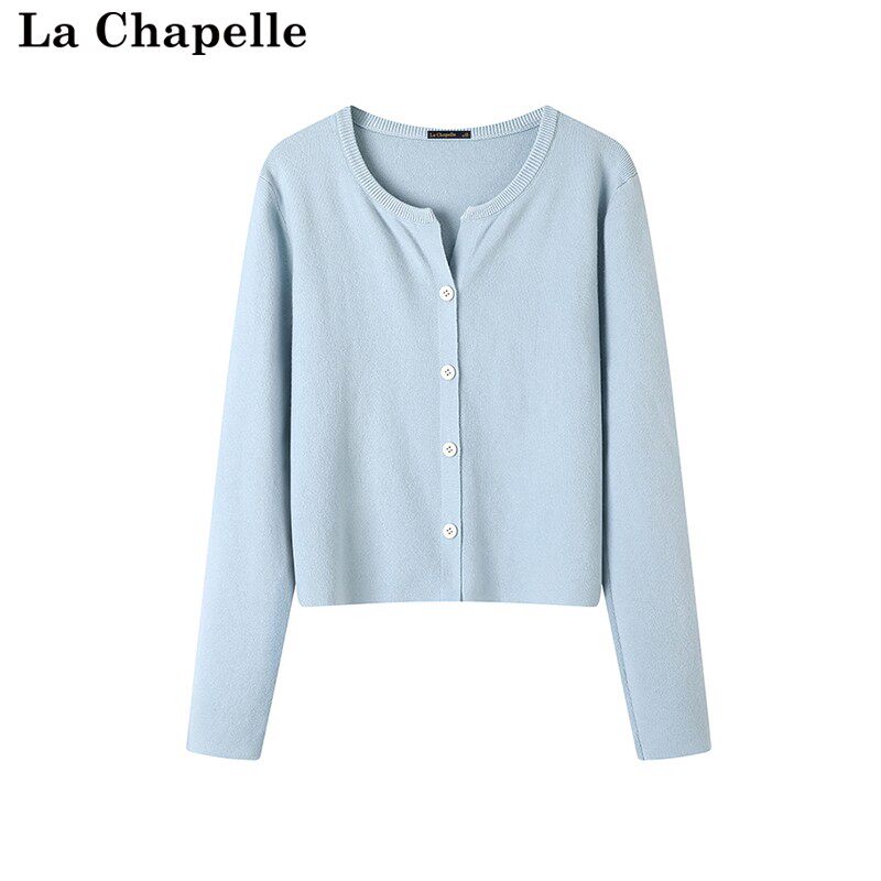 拉夏贝尔/La Chapelle秋季秋季新款修身显瘦百搭纯色针织衫上衣女