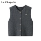 Chapelle冬季 新款 拉夏贝尔 纯色圆领通勤风无袖 叠穿针织马甲女