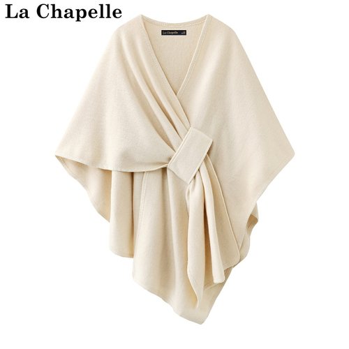拉夏贝尔/La Chapelle披肩外搭女冬毛呢斗篷轻奢高级感开衫外套厚