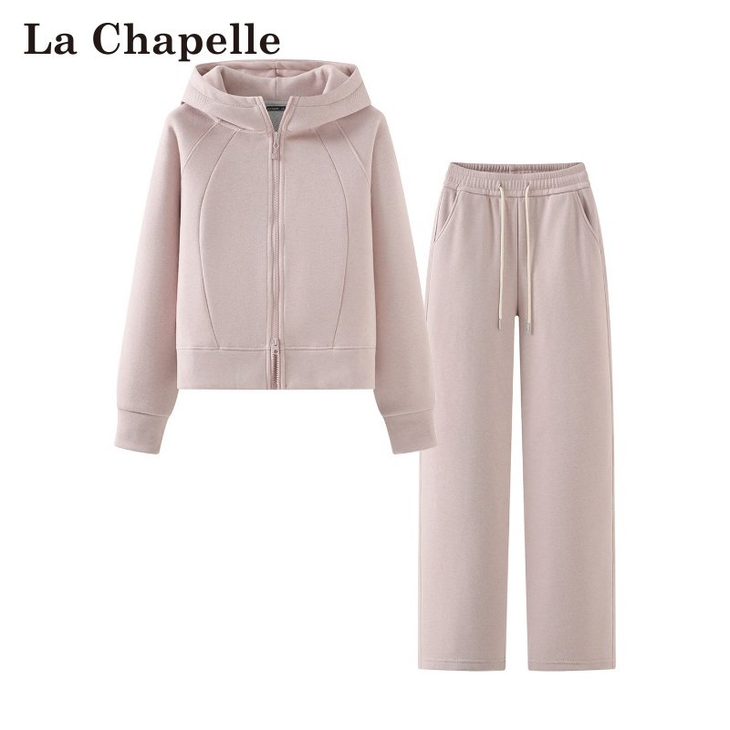 拉夏贝尔/La Chapelle冬季新款休闲风两件套连帽卫衣直筒休闲裤女,女装/女士精品,时尚套装,淘宝优惠券,粉丝福利购,淘宝优惠卷