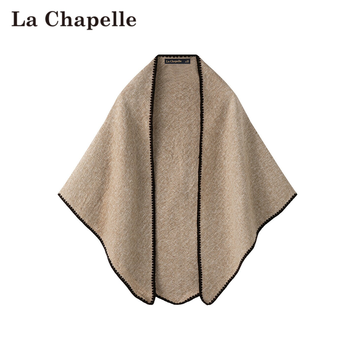 拉夏贝尔/La Chapelle韩版双面穿披肩女外搭秋冬保暖三角围巾披风