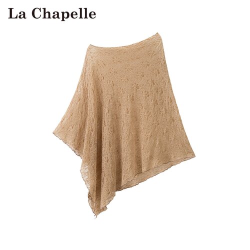 拉夏贝尔/La Chapelle春夏新款复古轻薄罩衫不规则防晒慵懒风披肩