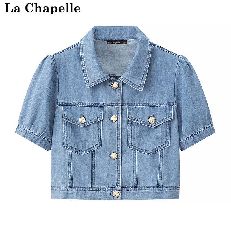 拉夏贝尔/La Chapelle夏装新款短袖水洗牛仔外套薄款女韩版短上衣怎么样,好用不?