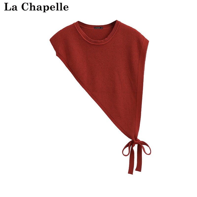 拉夏贝尔/La Chapelle秋冬新款围脖高级感百搭三角形围巾针织披肩