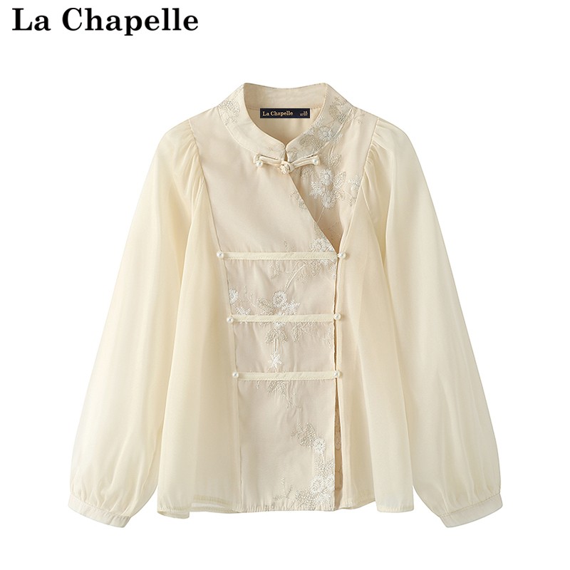 拉夏贝尔/La Chapelle新中式衬衫女秋装2023款刺绣欧根纱长袖上衣使用感如何?