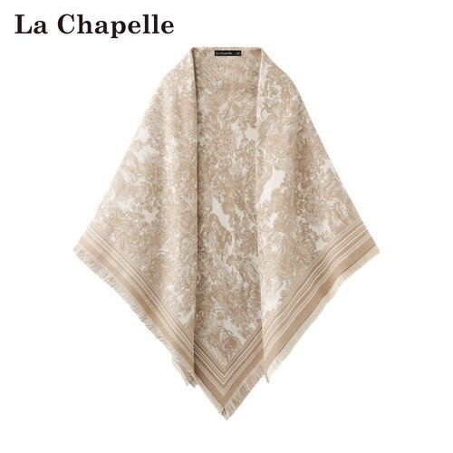 拉夏贝尔/La Chapelle春季新款韩式印花保暖围巾两用型外搭披肩女