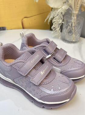 GEOX专柜正品会呼吸的鞋紫色儿童休闲运动鞋J0245B 2/2