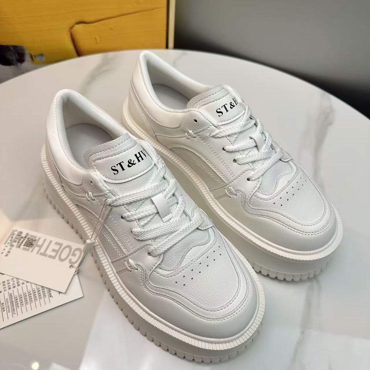 歌蒂尼牛刨層厚底全皮小白鞋7650 9/1