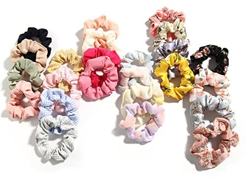 pack of 24 stylish basic hair scrunchies for girls satin flo