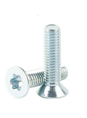 ISO14581内梅花沉头机螺钉，8.8级镀蓝白锌，梅花头机钉M3*8