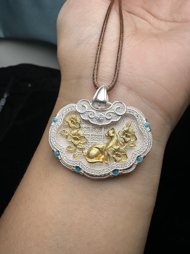 纯银9999如意福吊坠白金款 百搭时尚 尺寸28*37MM 重量14克 保真