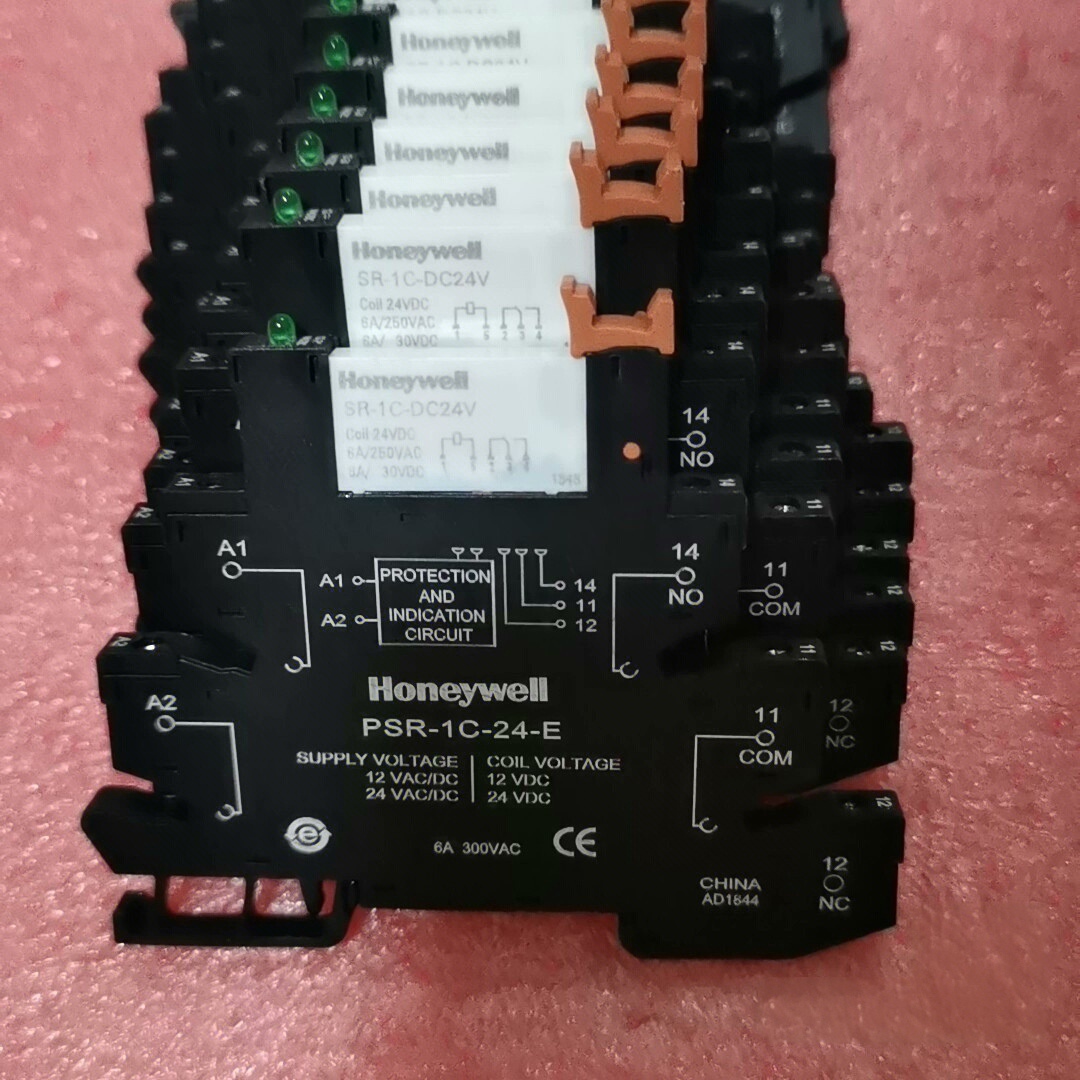 霍尼韦尔24v薄片式中间继电器SR-1C-DC24V  6A配底座PSR-1C-24-E