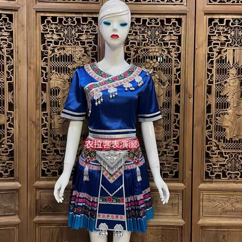 新款苗族舞蹈演出服少数民族独舞艺考服装三月三土家族舞台服饰女