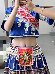 新款黛帕舞蹈服装苗族土家族演出服三月三少数民族独舞表演服