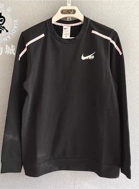 Nike耐克 男子印花圆领舒适跑步运动休闲卫衣套头衫 DQ4793-010