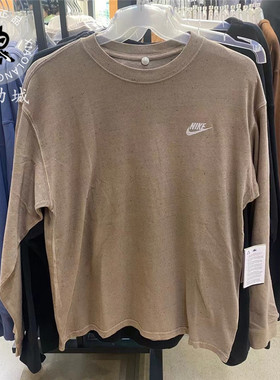 Nike耐克 男子圆领运动休闲舒适小勾透气长袖套头衫T恤DX1002