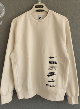 Nike耐克 男子字母抓绒运动休闲舒适圆领套头卫衣 DX0782-030