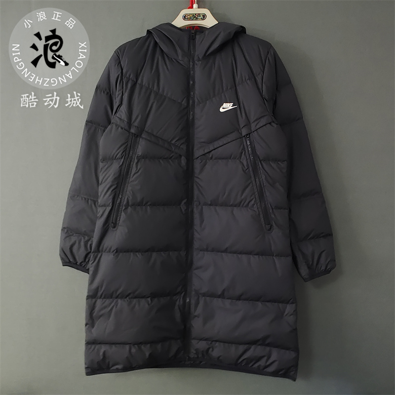 Nike耐克男冬季防风保暖中长款连帽休闲运动羽绒服DV1134-010