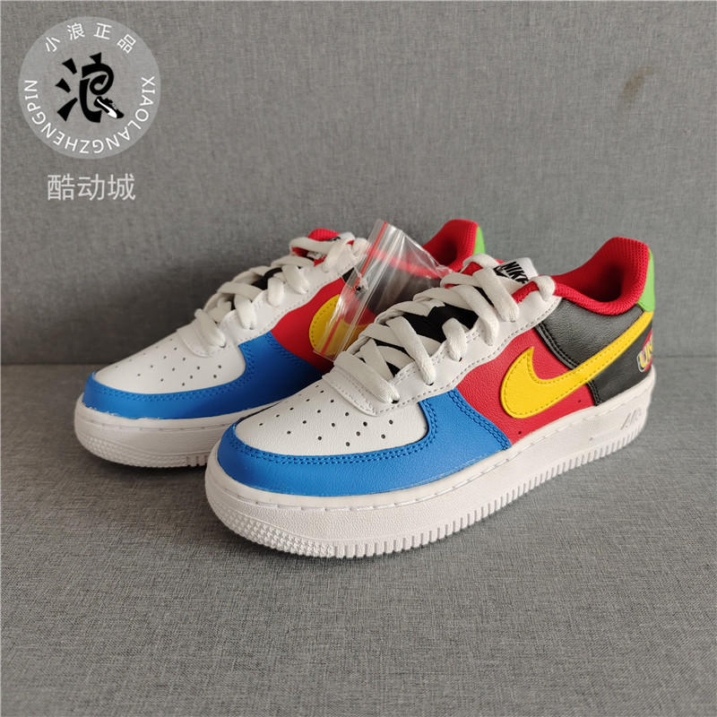 Nike x UNO Air Force 1 GS空军低帮休闲大童/女子板鞋DO6634-100 运动鞋new 运动休闲鞋 原图主图