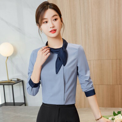 职业装套装女长袖衬衫套裙工作装