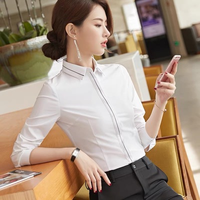 长袖职业白衬衫女正装工作服