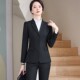 气质女装 职业西装 黑 工作服西服工装 公务员大码 外套女套装 春秋新款