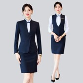 中式 女物业案场客服工装 美容师酒店前台服务员工作服 套装 职业西装