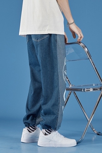 潮牌时尚韩版大码宽松胖子牛仔裤哈伦小脚XZ1415-2#862#图片