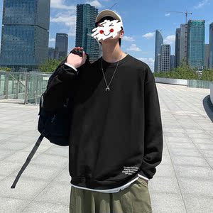 新款秋冬新款圆领卫衣T恤港风大码韩版外套XZ1415-2#W5527#