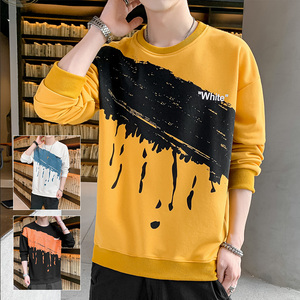 秋季新款大碼時(shí)尚港風(fēng)外套T恤衛(wèi)衣圓領(lǐng)男女款XZ1415-2#W5543#圖片