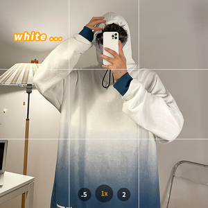新款秋冬大码连帽变色时尚港风宽松卫衣XZ1415-2#W5605#