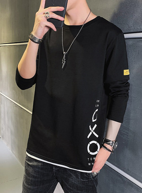 活动款长袖t恤男士上衣春季男装打底衫ins潮流宽松卫衣潮牌秋衣